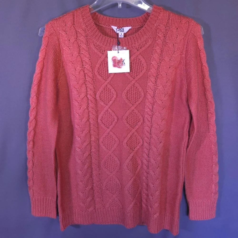 NWT Jack by BB House of Bluez Jack Sweater Cableknit With Sleeve Cutouts Size‎ S